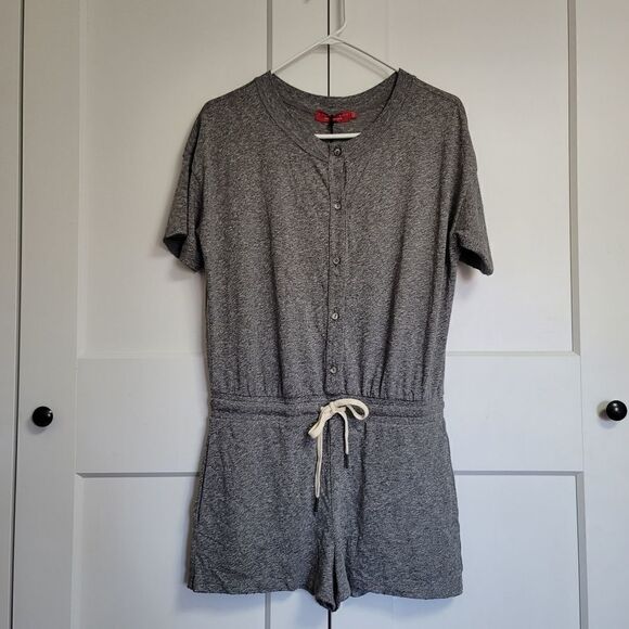 n:philanthropy Finn button romper in heather gray - Picture 4 of 9